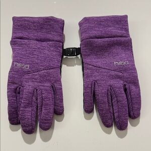 Girl's Head Touchscreen Gloves~Purple Size L Silicone Palm For Running Warm